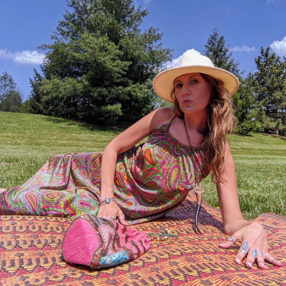 70s Paisley Print Maxi dress - Picture 2 of 6